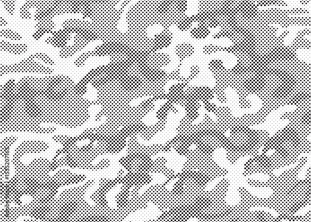 Poster Abstract halftone background. Military camouflage effect dot seamless pattern texture. Dotted background as design element.