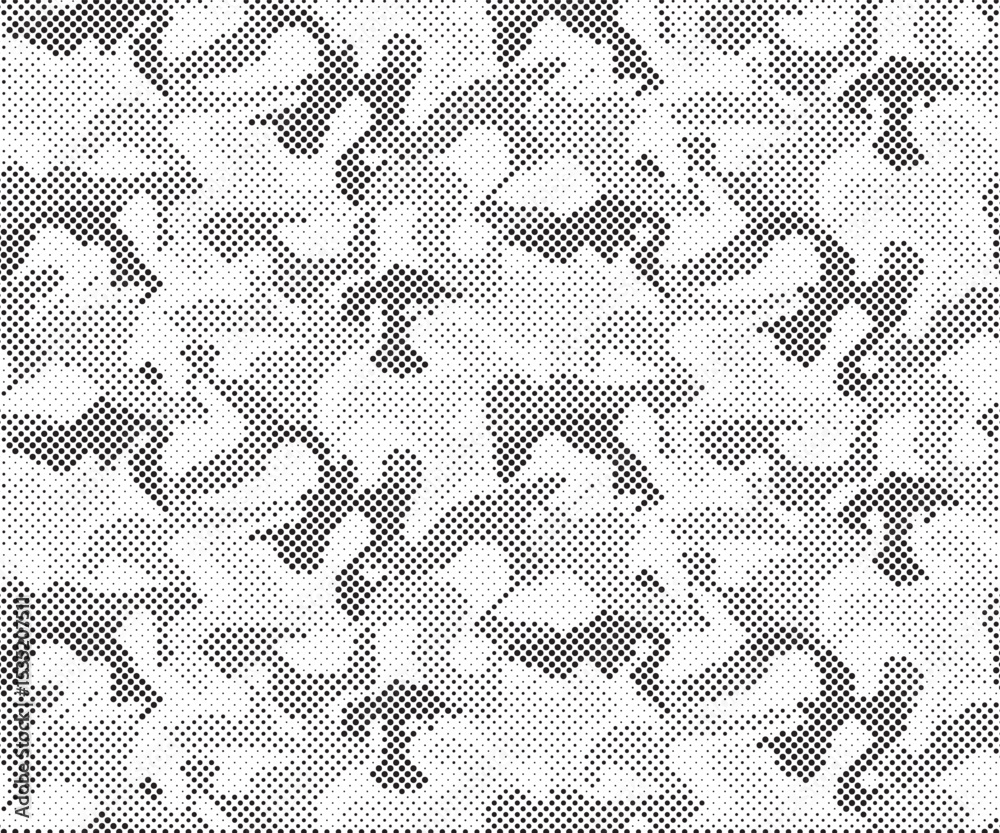 Aufkleber Abstract halftone background. Military camouflage effect dot seamless pattern texture. Dotted background as design element.