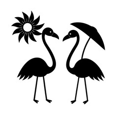 Naklejka premium set of flamingo