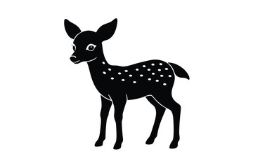 Adorable deer fawn with tiny spots vector art illustration
