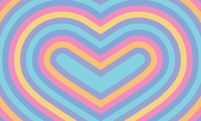 カラフルなハートの背景素材