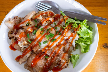 Thai Street Food Dish with Egg and Sauce