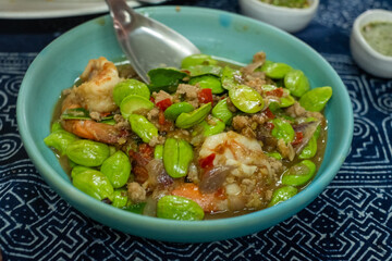 Stir-Fried Stink Beans with Shrimp Dish