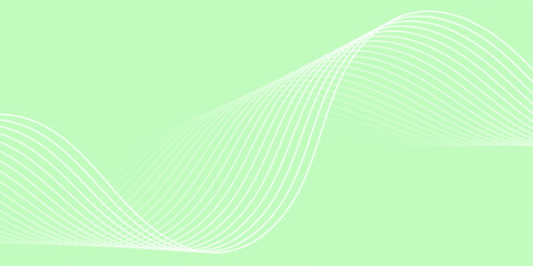 Abstract background with lines and waves. Medium banner size. Element for design isolated. Vector background for brochure, booklet, flyer, poster. Green and white gradient