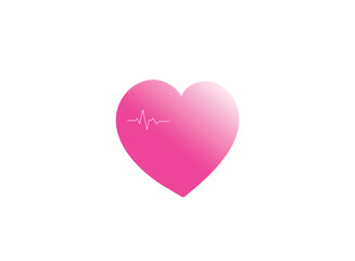 Pink love with heart rate in it