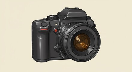 Professional DSLR Camera Illustration