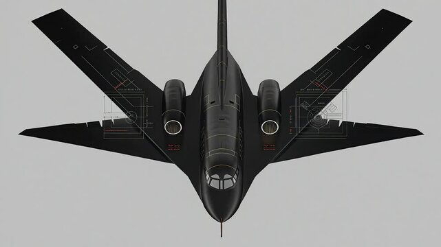 Stealth fighter jet top view futuristic design