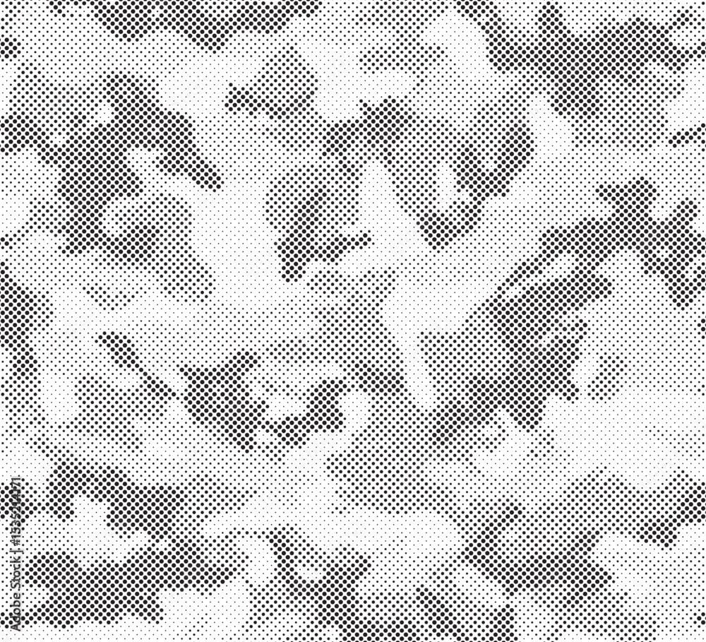 Poster Abstract halftone background. Military camouflage effect dot seamless pattern texture. Dotted background as design element.