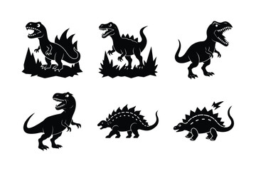 Dinosaur silhouette bundle design 