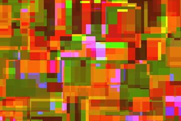 重なり合うたくさんのカラフルな四角 1-5-3