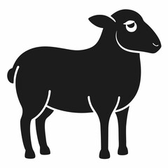 Sheep icon vector silhouette illustration isolated on white background