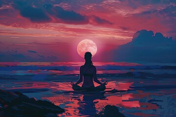 High Resolution Picture of Yoga Sequence for Relaxation and Stress Relief