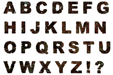 アルファベット 1 大文字 岩肌 欠け