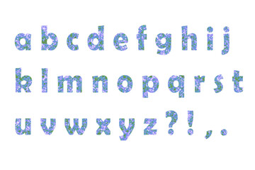 アルファベット 2 小文字 キラキラ感がある青みがかったグレー