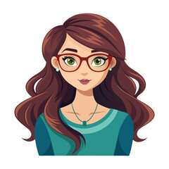 Close-up of one smiling blonde businesswoman with spectacles looking at the camera, her expression showing serious beauty