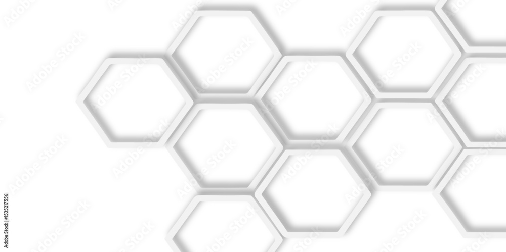Poster modern hexagons interlock pattern subtle shadows add depth to the design, creating a three dimension