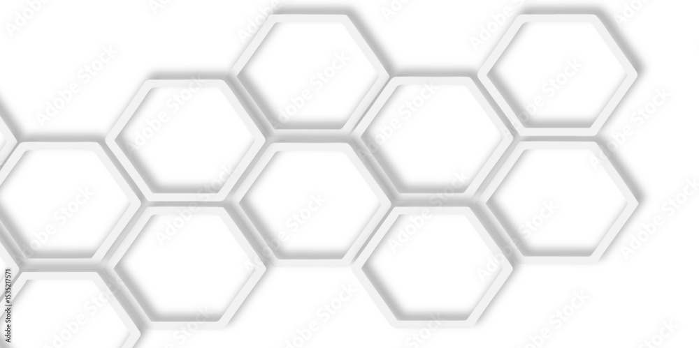Poster modern hexagons interlock pattern subtle shadows add depth to the design, creating a three dimension