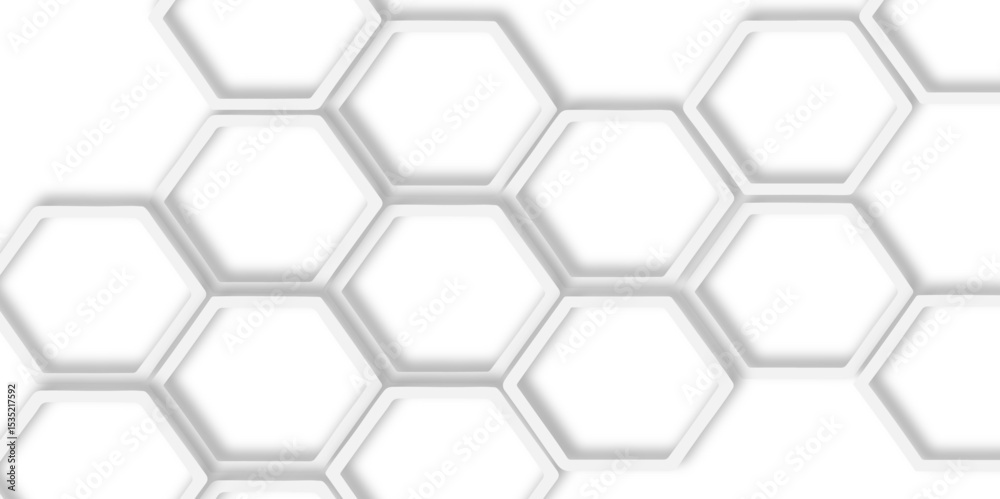Poster modern hexagons interlock pattern subtle shadows add depth to the design, creating a three dimension