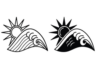 Obraz premium Abstract sun and surf wave summer pattern