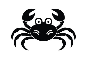 Little crab with waving claws vector art illustration