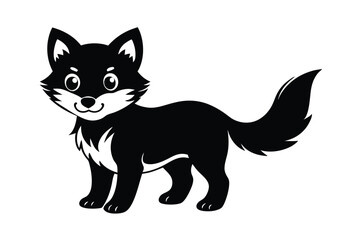 Little wolf pup with bright eyes vector art illustration