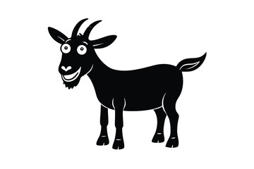 Silly goat with cartoon expression vector art illustration