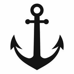Anchor icon vector silhouette illustration isolated on white background