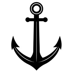Anchor icon vector silhouette illustration isolated on white background