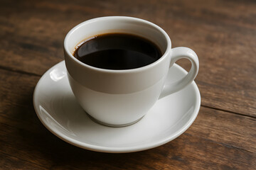 Obraz premium cup of coffee on wooden table