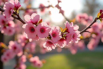 branch of pink cherry blossom