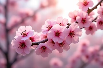 branch of pink cherry blossom
