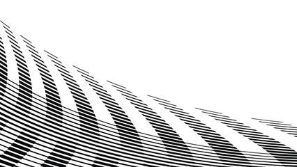 Vector abstract geometric seamless pattern with wave fading lines, tracks, halftone stripes. Extreme sport style illustration, urban art. Trendy monochrome graphic texture. Stylish sports pattern © rn_renaldo