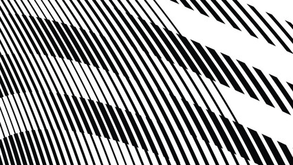 Vector abstract geometric seamless pattern with wave fading lines, tracks, halftone stripes. Extreme sport style illustration, urban art. Trendy monochrome graphic texture. Stylish sports pattern