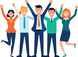 Group of Business Professionals Celebrating Success