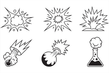 Fototapeta premium Clean Comic Explosion Graphics with Lab Flares and Dynamic Kaboom Outlines