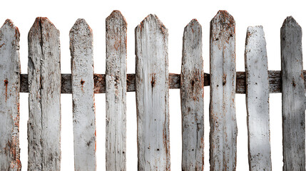 Old rustic wooden fence with peeling paint.