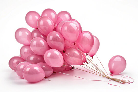 Pile of Pink Balloons on White Background Transparent PNG Image