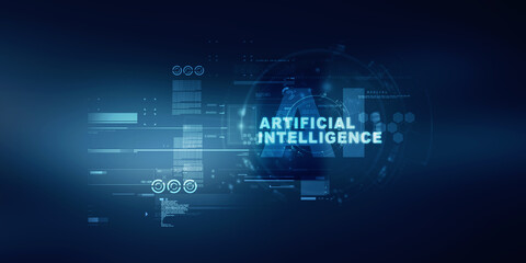2d illustration Artificial Intelligence (AI) concept