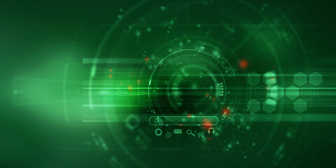 2d illustration Abstract futuristic electronic circuit technology background