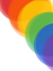 Fototapeta premium Colorful overlapping circles form an abstract rainbow design