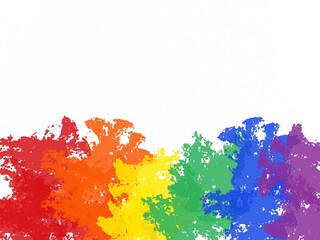 Rainbow colored splashes forming abstract background with copy space