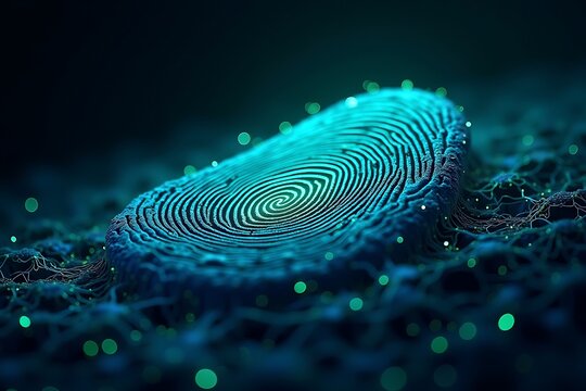 Abstract fingerprint biometric security technology