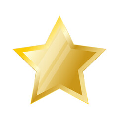 A gold star isolated on a white background. 
