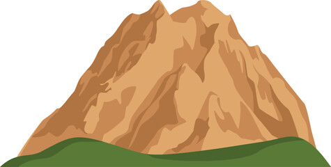 Majestic Mountain Illustration: An illustration captures the raw power and timeless beauty of a solitary mountain, with its rugged peaks and the serene presence it commands.