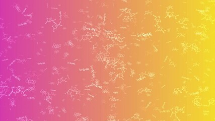 Abstract Chemistry Equations and Molecular Structures Floating on a Gradient Background Video - Powered by Adobe