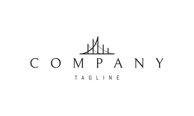 Vector logo with an abstract image of a bridge in a minimalist style.