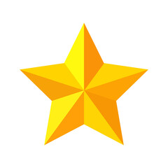A yellow star isolated on a white background. 