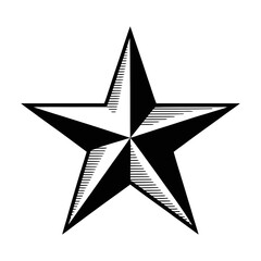 Black and white nautical star graphic design