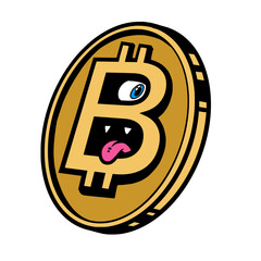 Bitcoin cartoon mascot