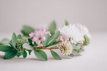 Crafting a Beautiful Crown From Wild Herbs Showcasing Vibrant Colors and Textures in a Natural Setting